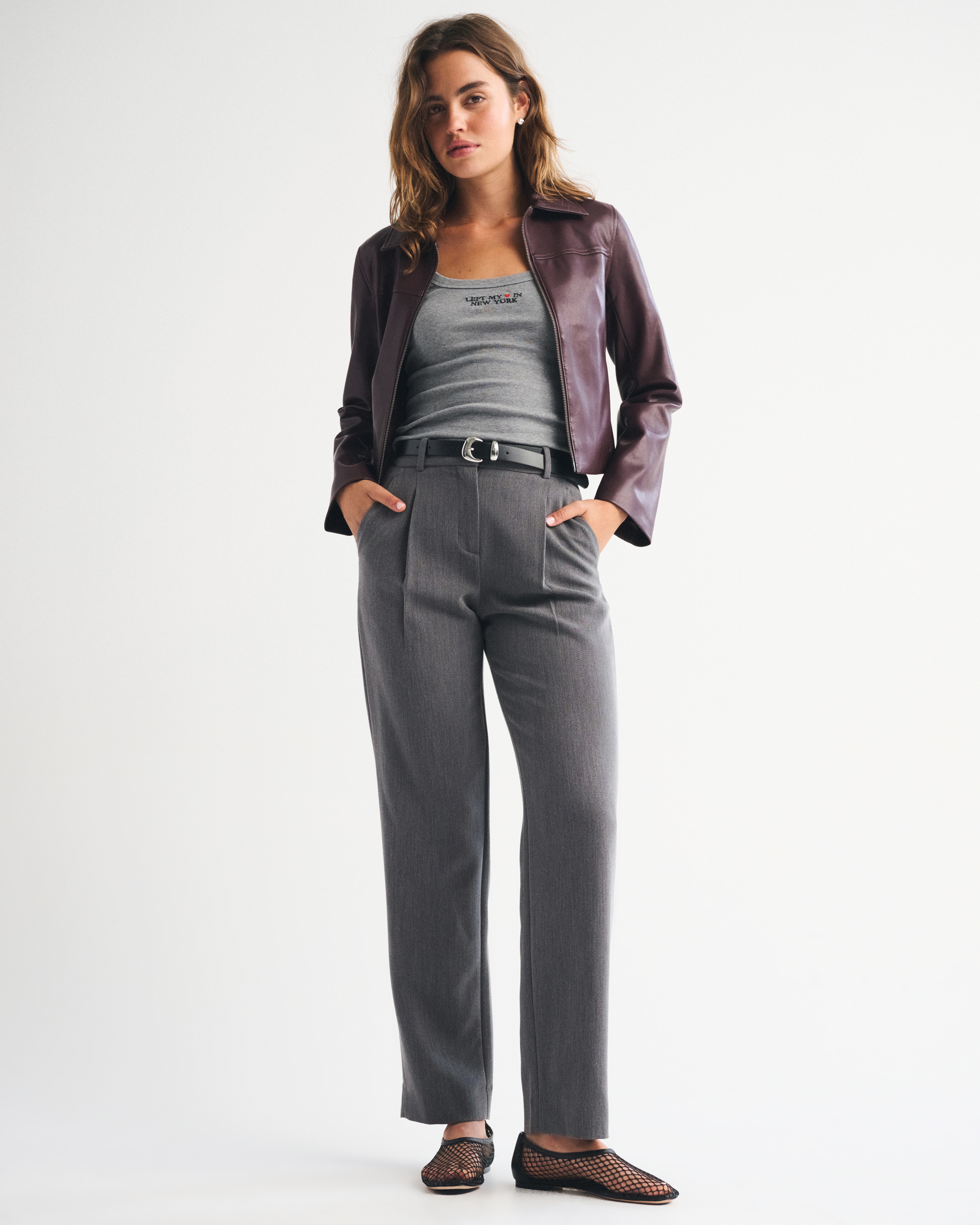 Abercrombie & Fitch A&f Quinn Tailored Straight Pant In Gray