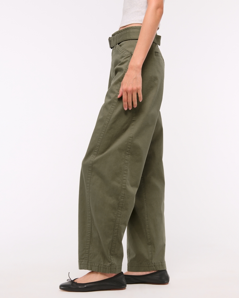 Belted Barrel Pant