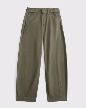 Belted Barrel Pant