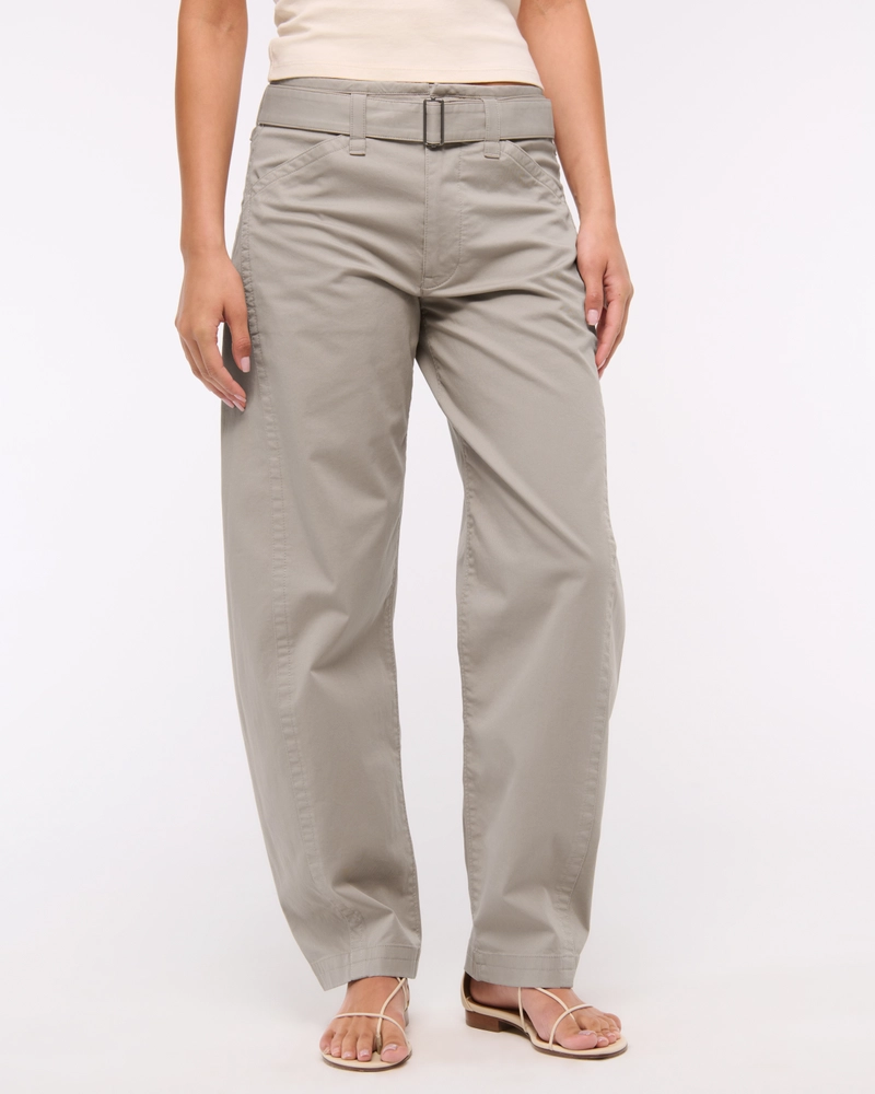 Belted Barrel Pant