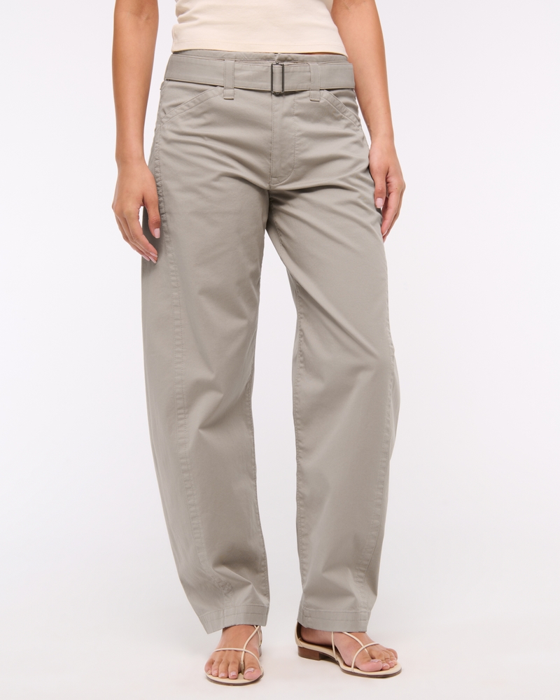 Belted Barrel Pant