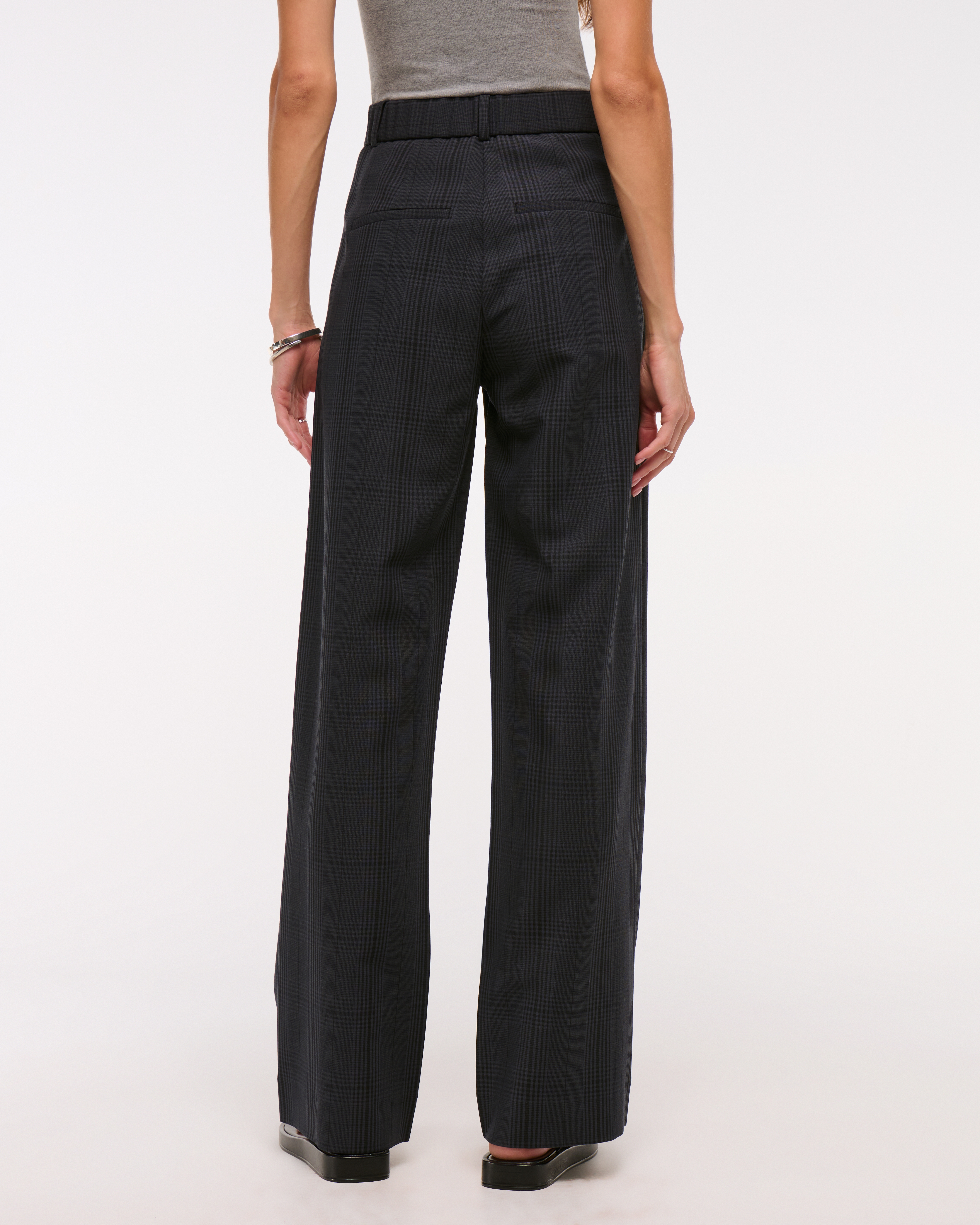 Abercrombie & Fitch A&f Sloane Tailored Wide Leg Pant In Black