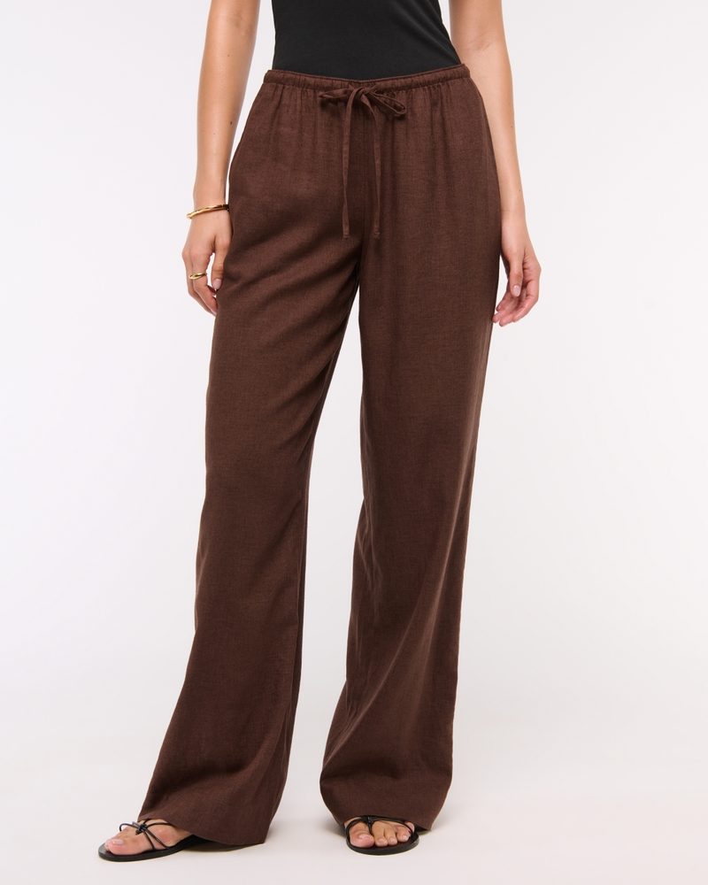 Linen-Blend Pull-On Pant