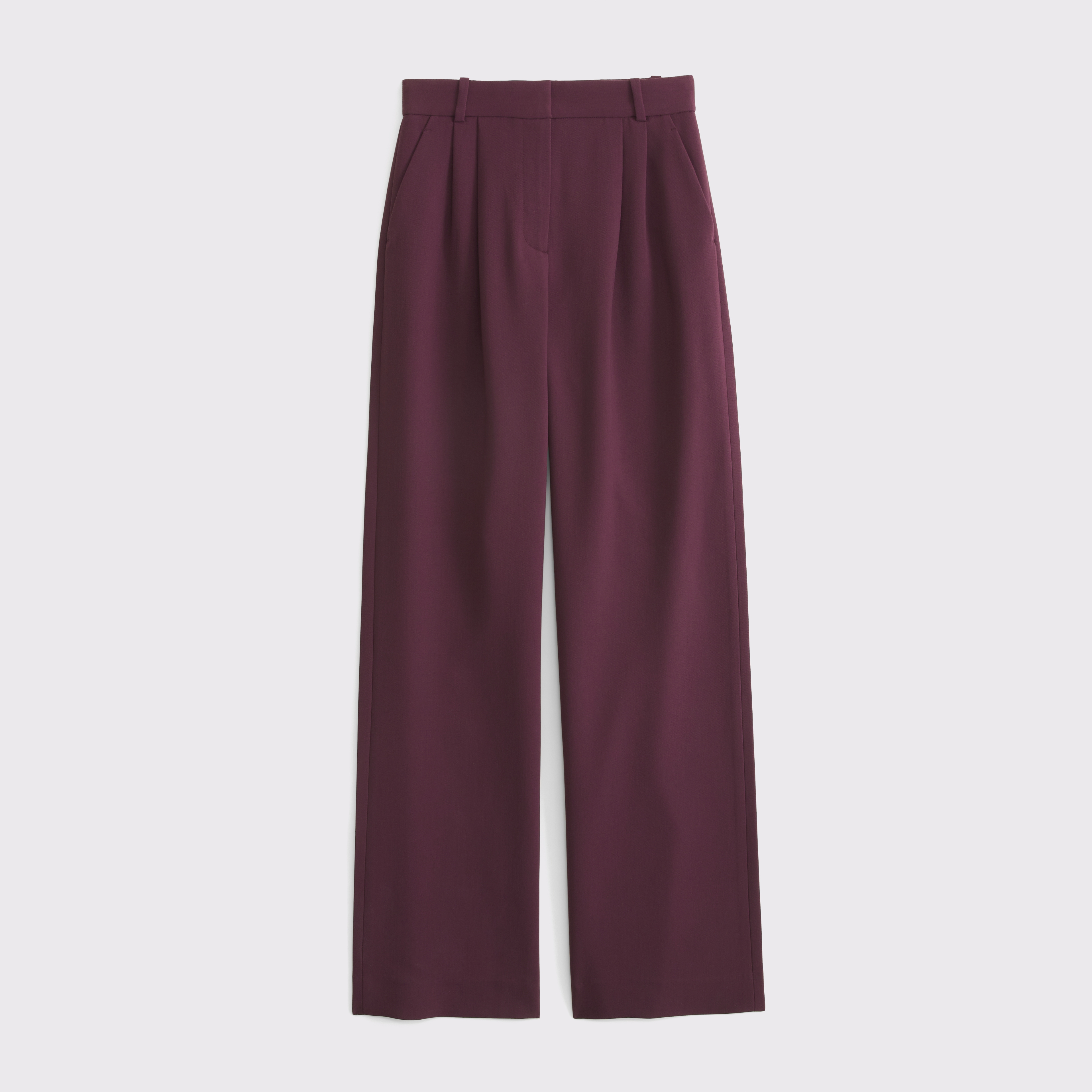Abercrombie & Fitch A&f Sloane Tailored Wide Leg Pant In Burgundy