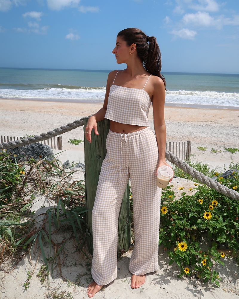 Linen-Blend Pull-On Pant