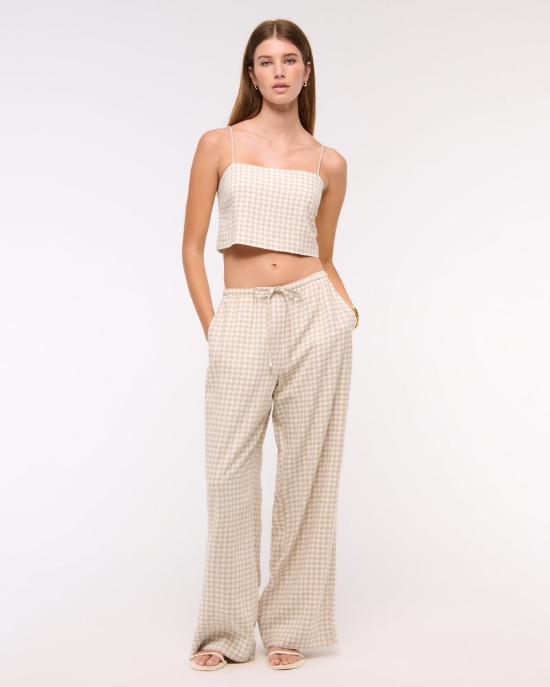 Linen-Blend Pull-On Pant