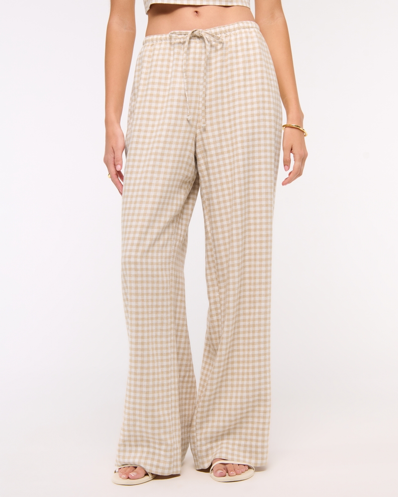 Linen-Blend Pull-On Pant