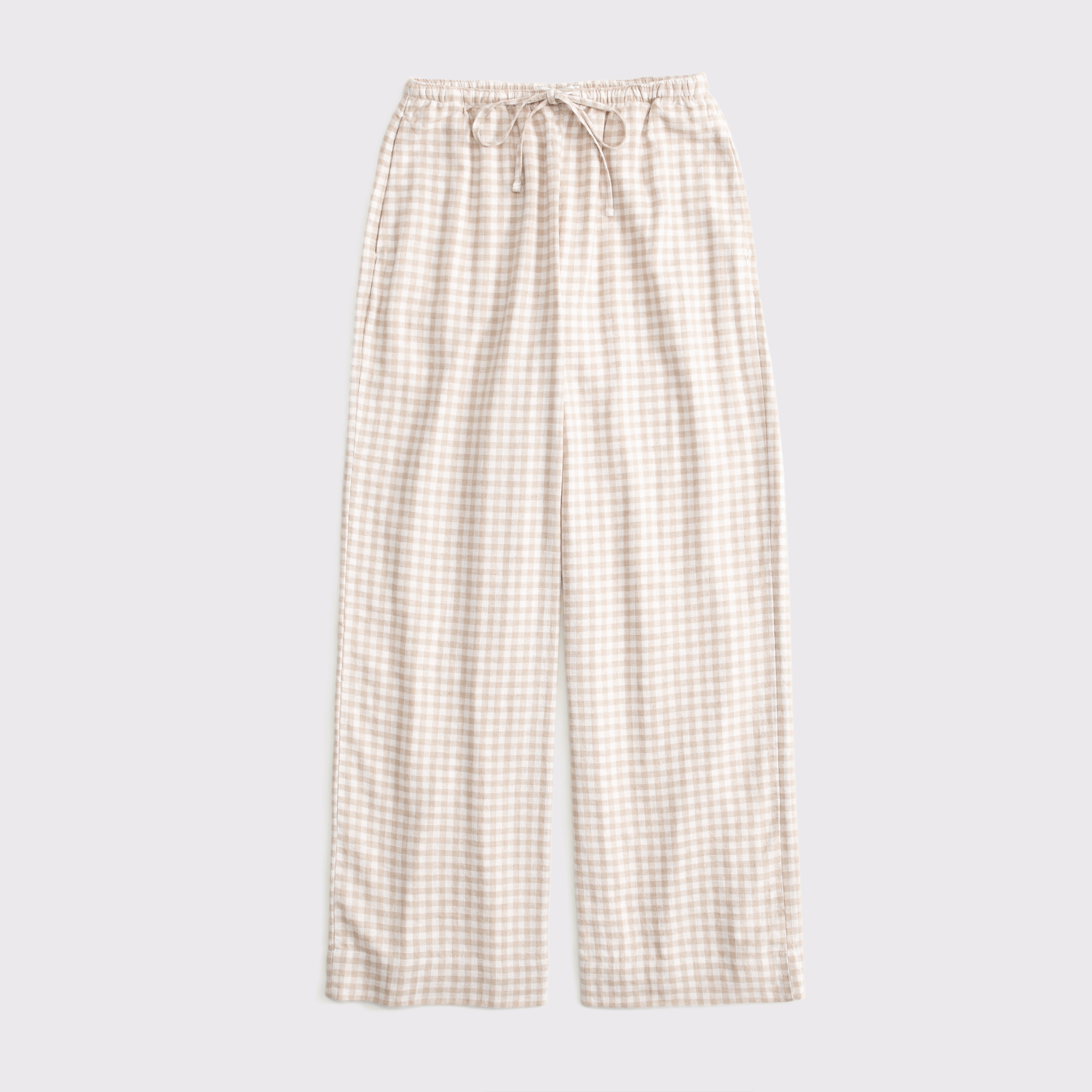 パンツ・ボトムスその他 [ASCLO MADE] Linen Check Set Up Slacks Linen High-Waisted Tapered Leg Pants in Gingham Blue SARAH