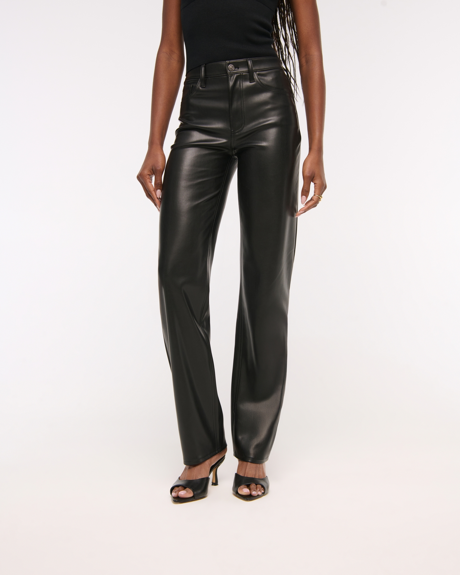 High Rise 90s Relaxed Vegan Leather Pant