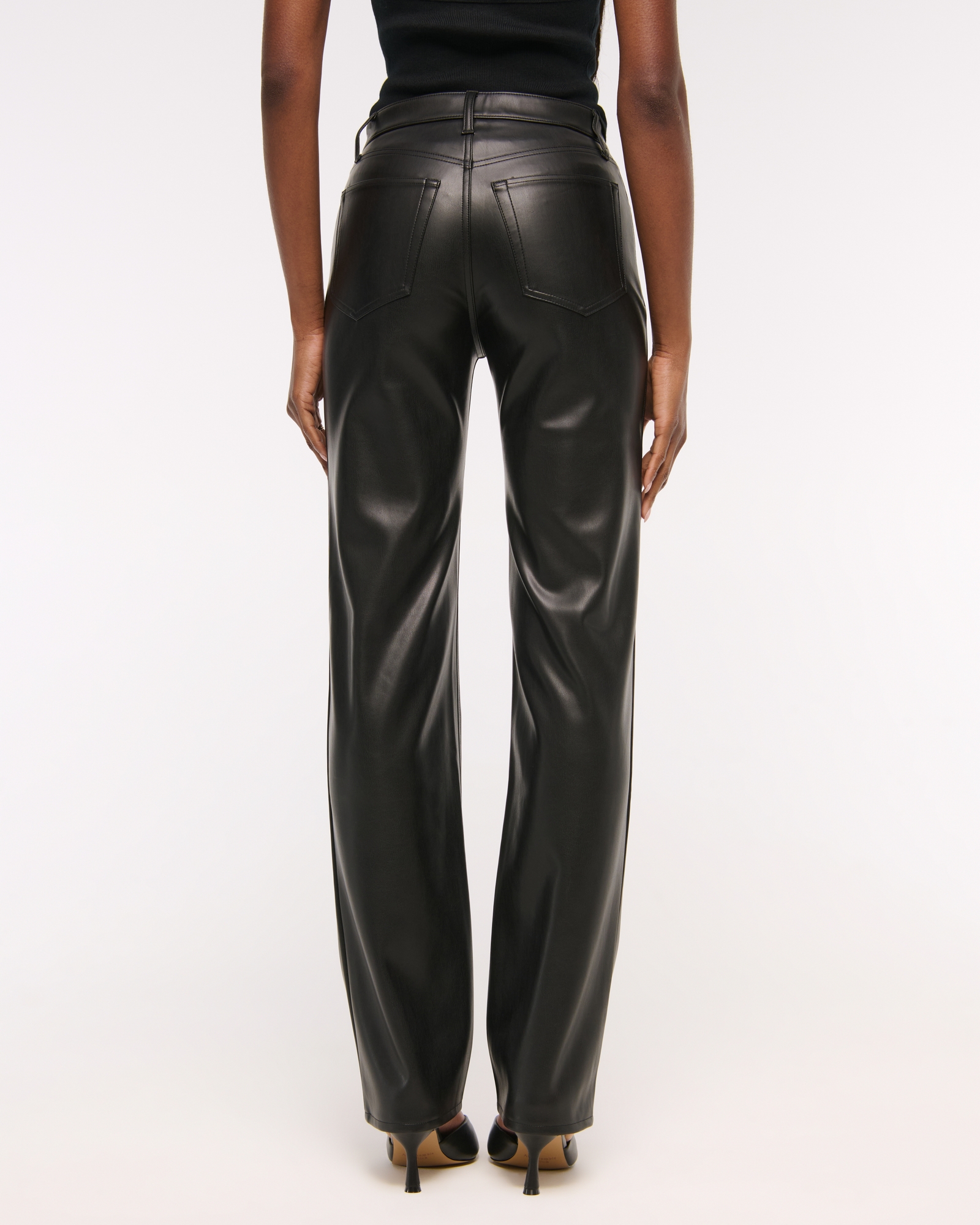High Rise 90s Relaxed Vegan Leather Pant