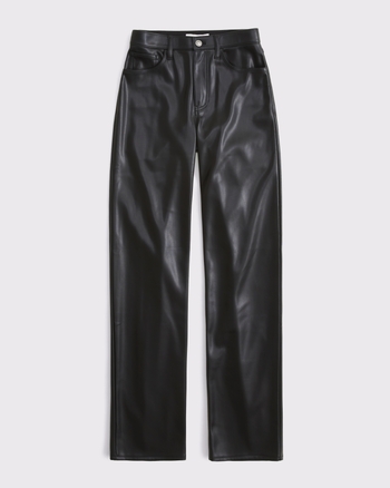 High Rise 90s Relaxed Vegan Leather Pant
