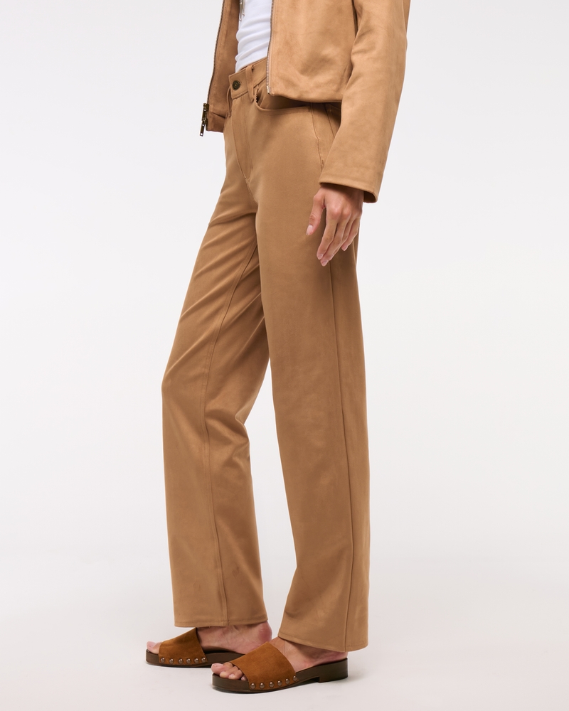 High Rise 90s Relaxed Vegan Suede Pant