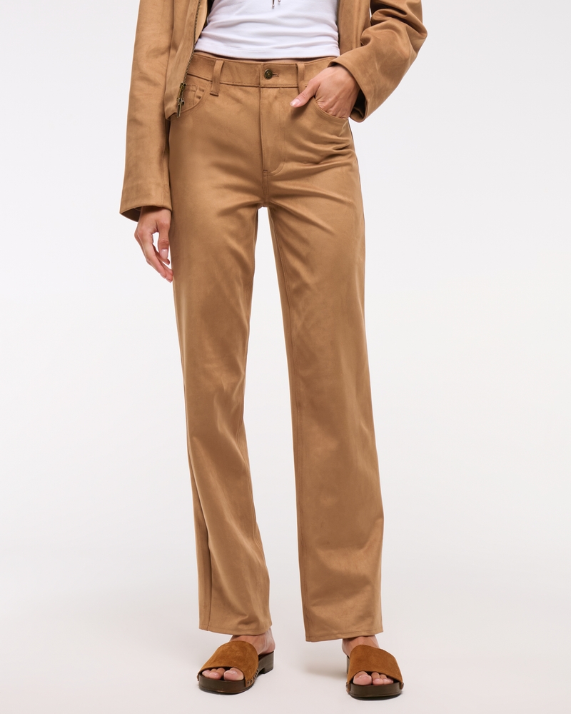 High Rise 90s Relaxed Vegan Suede Pant