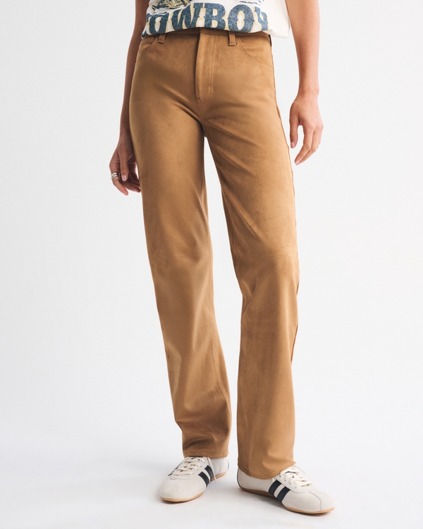 Women's High Rise 90s Relaxed Vegan Suede Pant | Women's Clearance