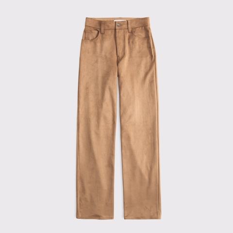 Женские брюки Abercrombie & Fitch High Rise 90s Relaxed Vegan Suede Pant
