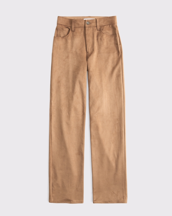 Women's High Rise 90s Relaxed Vegan Suede Pant | Women's Clearance
