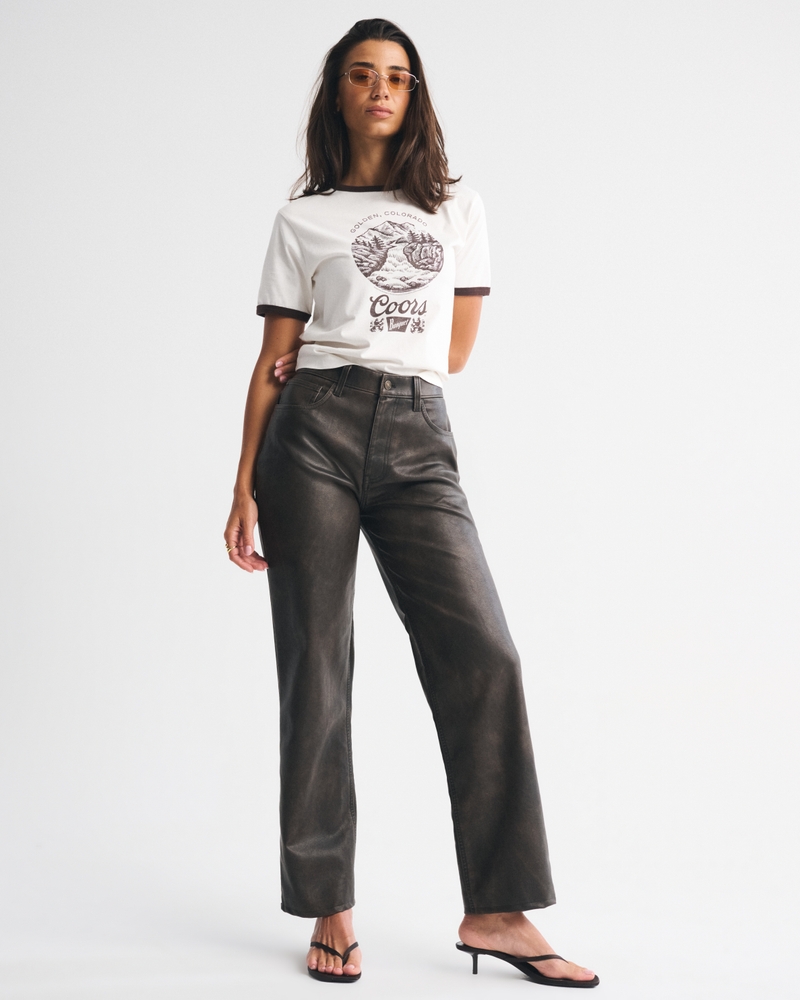 Curve Love High Rise 90s Relaxed Vegan Leather Pant