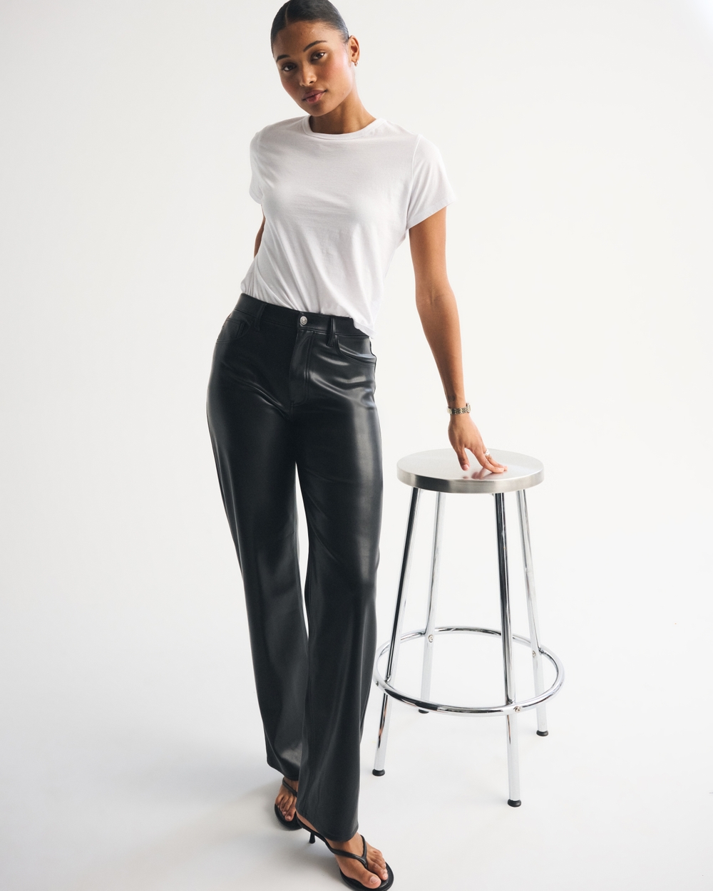 Curve Love High Rise 90s Relaxed Vegan Leather Pant