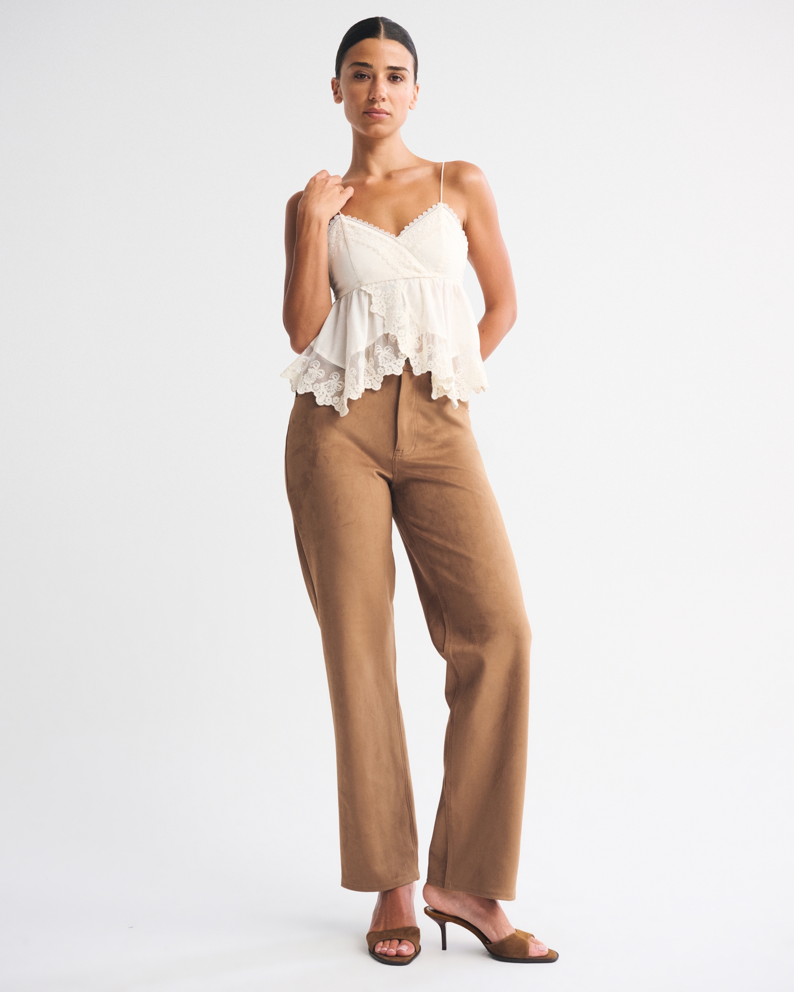 Curve Love High Rise 90s Relaxed Vegan Suede Pant