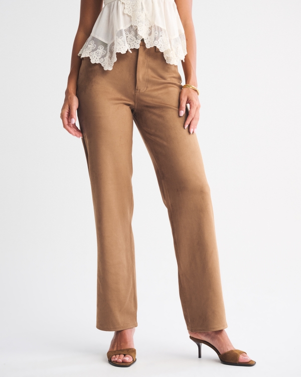 Curve Love High Rise 90s Relaxed Vegan Suede Pant