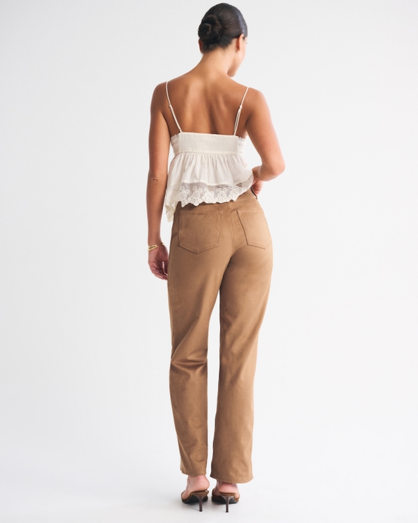 Women's Curve Love High Rise 90s Relaxed Vegan Suede Pant