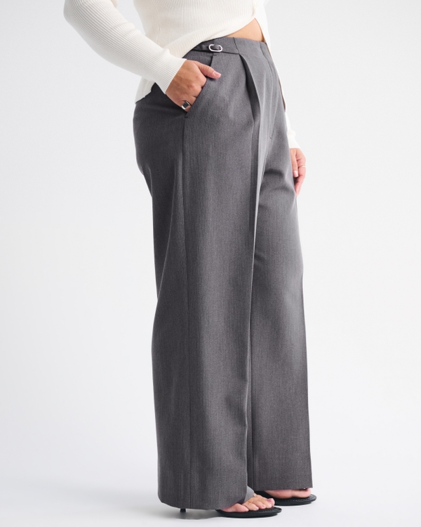 Curve Love A&F Sloane Tailored Hardware Wide Leg Pant