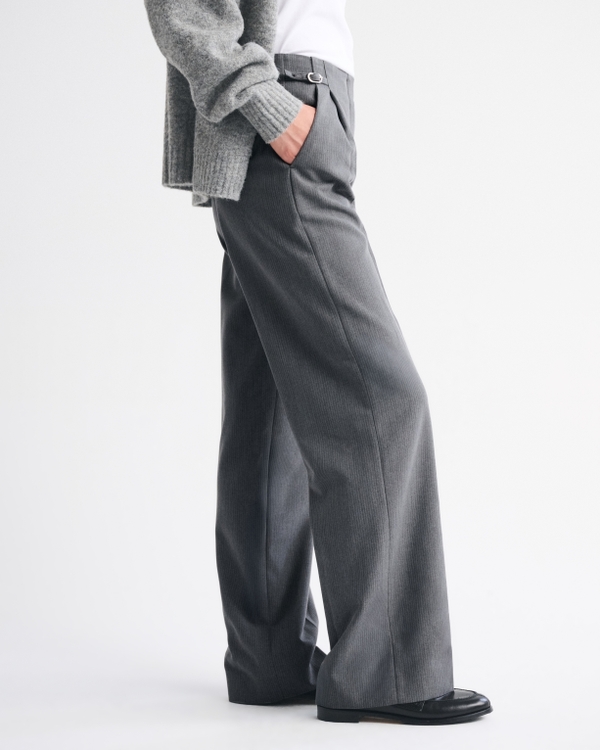A&F Sloane Tailored Hardware Wide Leg Pant