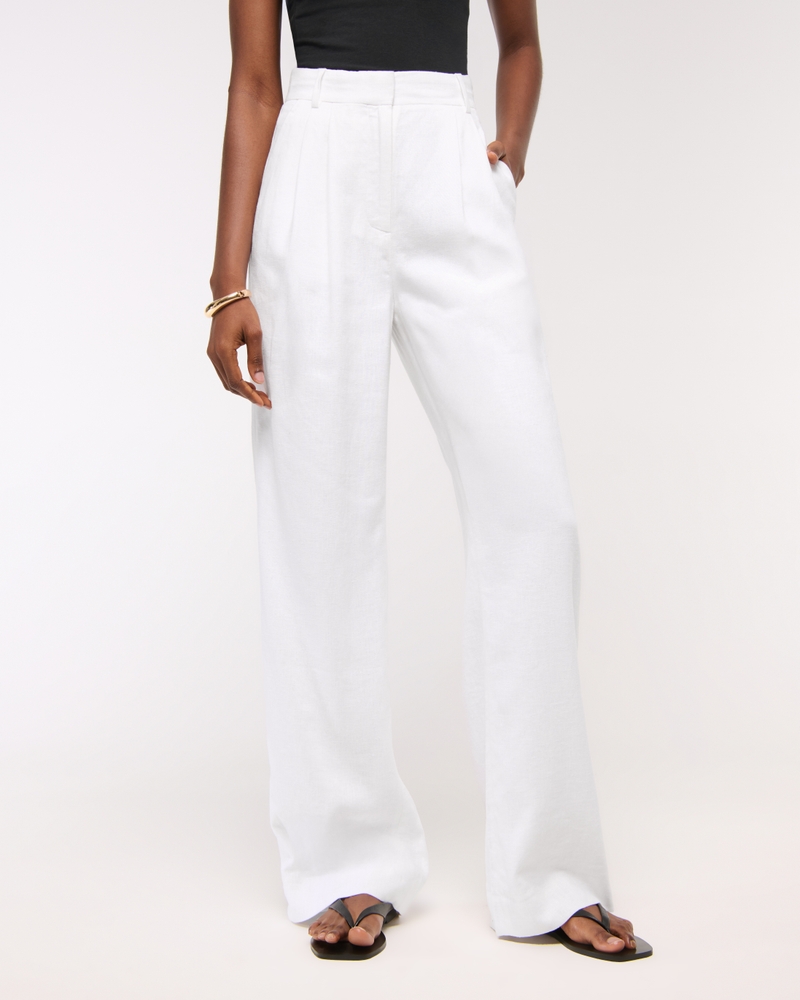 A&F Sloane Linen-Blend Wide Leg Pant
