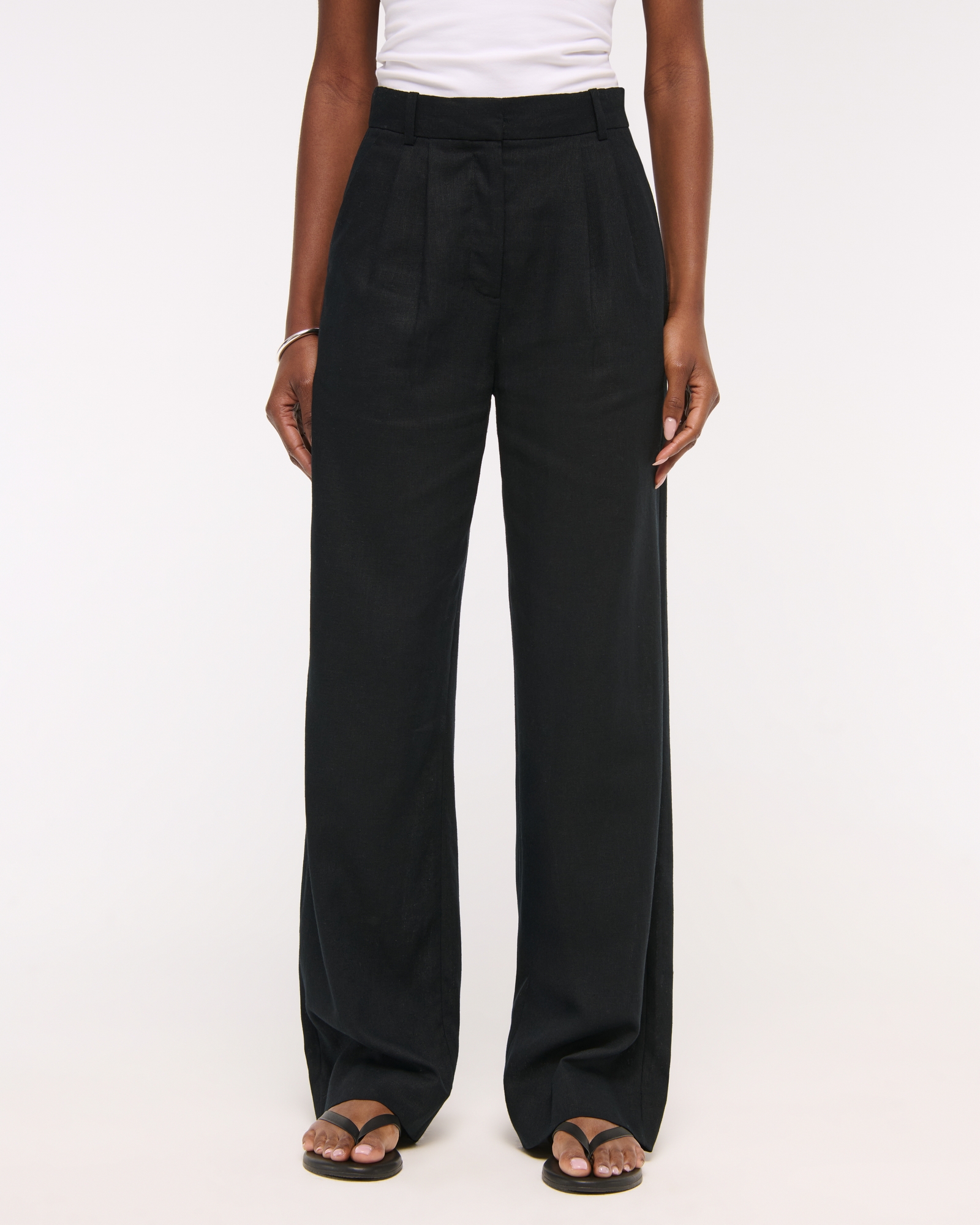 A&F Sloane Linen-Blend Wide Leg Pant