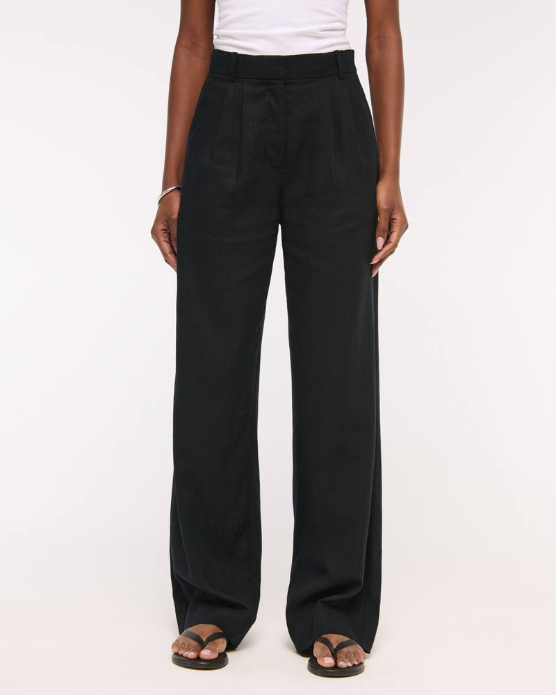A&F Sloane Linen-Blend Wide Leg Pant
