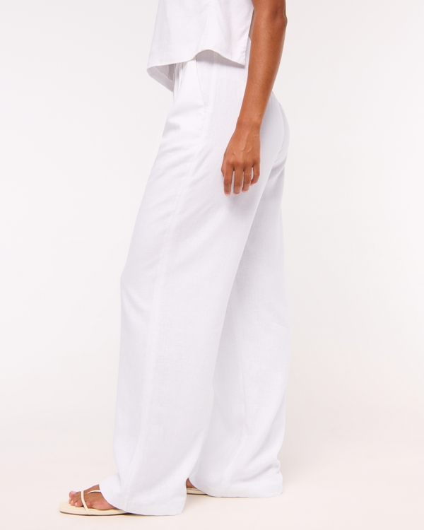 Curve Love A&F Sloane Linen-Blend Wide Leg Pant