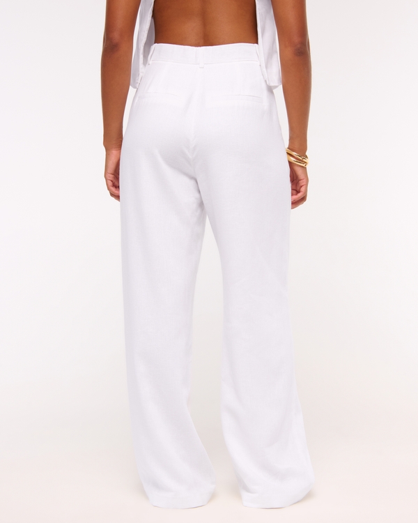 Curve Love A&F Sloane Linen-Blend Wide Leg Pant