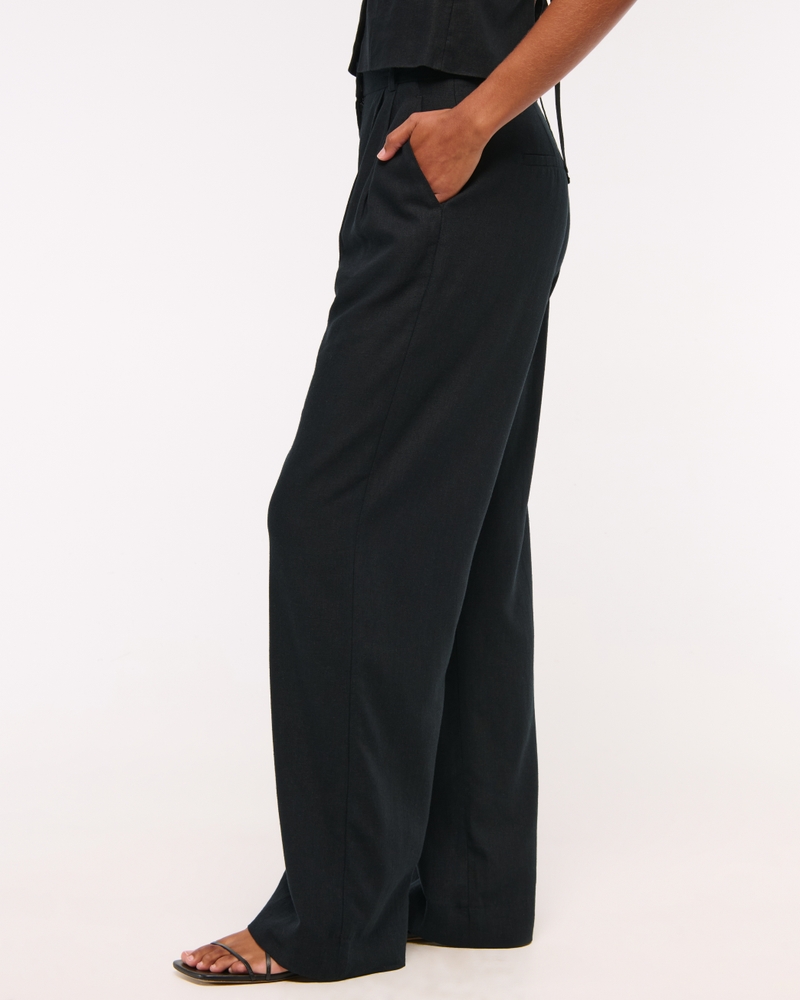 Curve Love A&F Sloane Linen-Blend Wide Leg Pant
