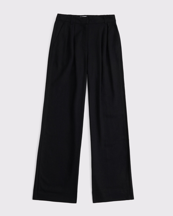 Curve Love A&F Sloane Linen-Blend Wide Leg Pant