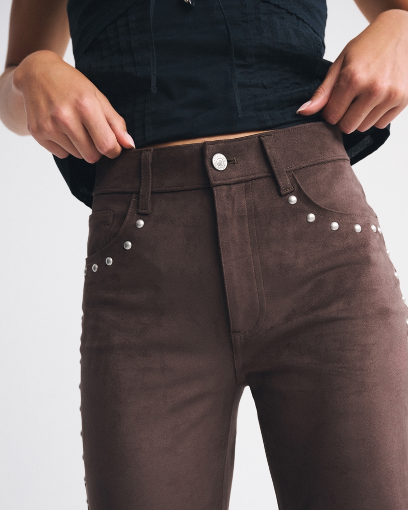 High Rise 90s Relaxed Vegan Suede Pant