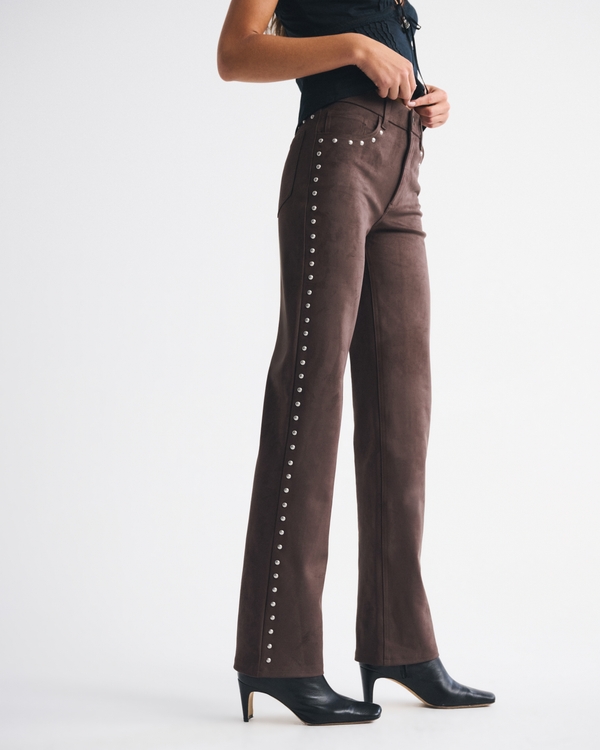 High Rise 90s Relaxed Vegan Suede Pant