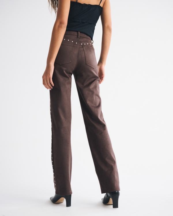 High Rise 90s Relaxed Vegan Suede Pant