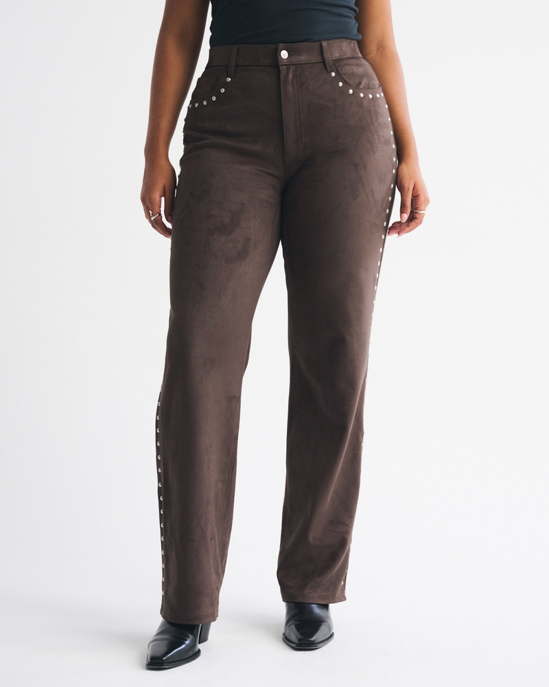 Curve Love High Rise 90s Relaxed Vegan Suede Pant