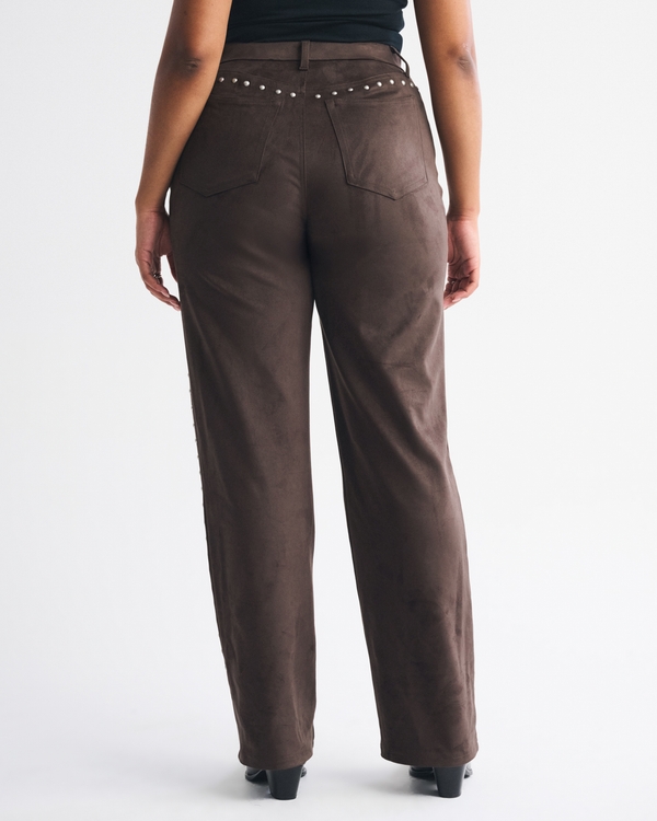 Curve Love High Rise 90s Relaxed Vegan Suede Pant