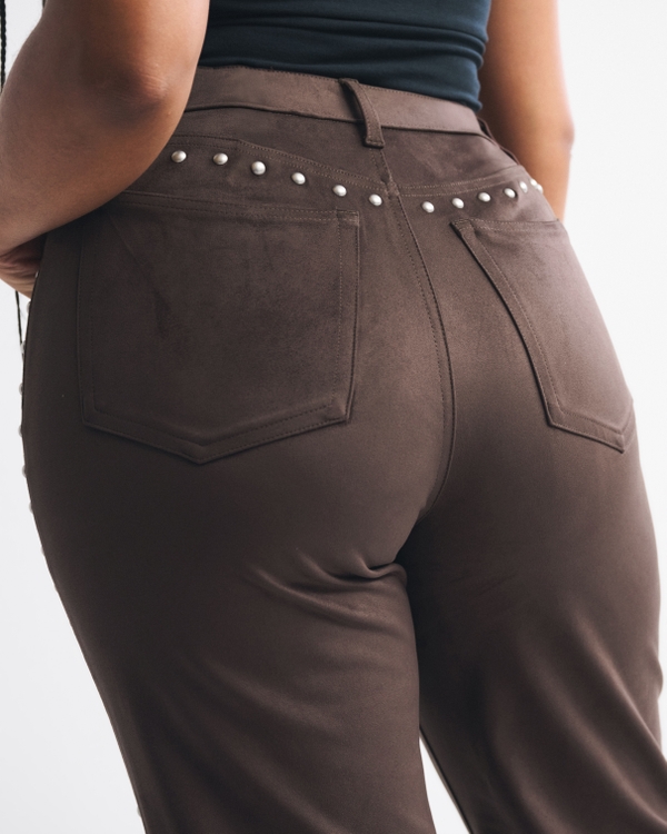 Curve Love High Rise 90s Relaxed Vegan Suede Pant