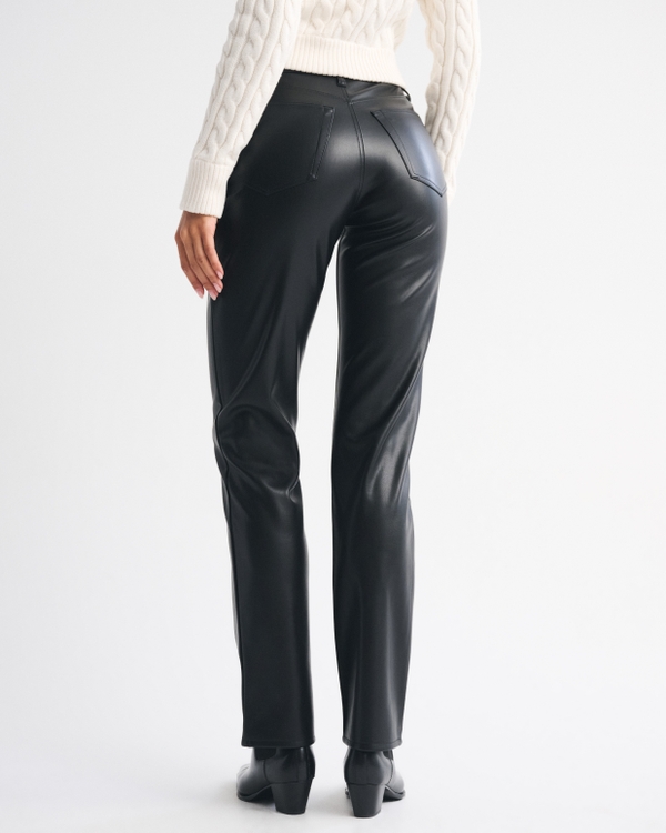 High Rise 90s Straight Vegan Leather Pant