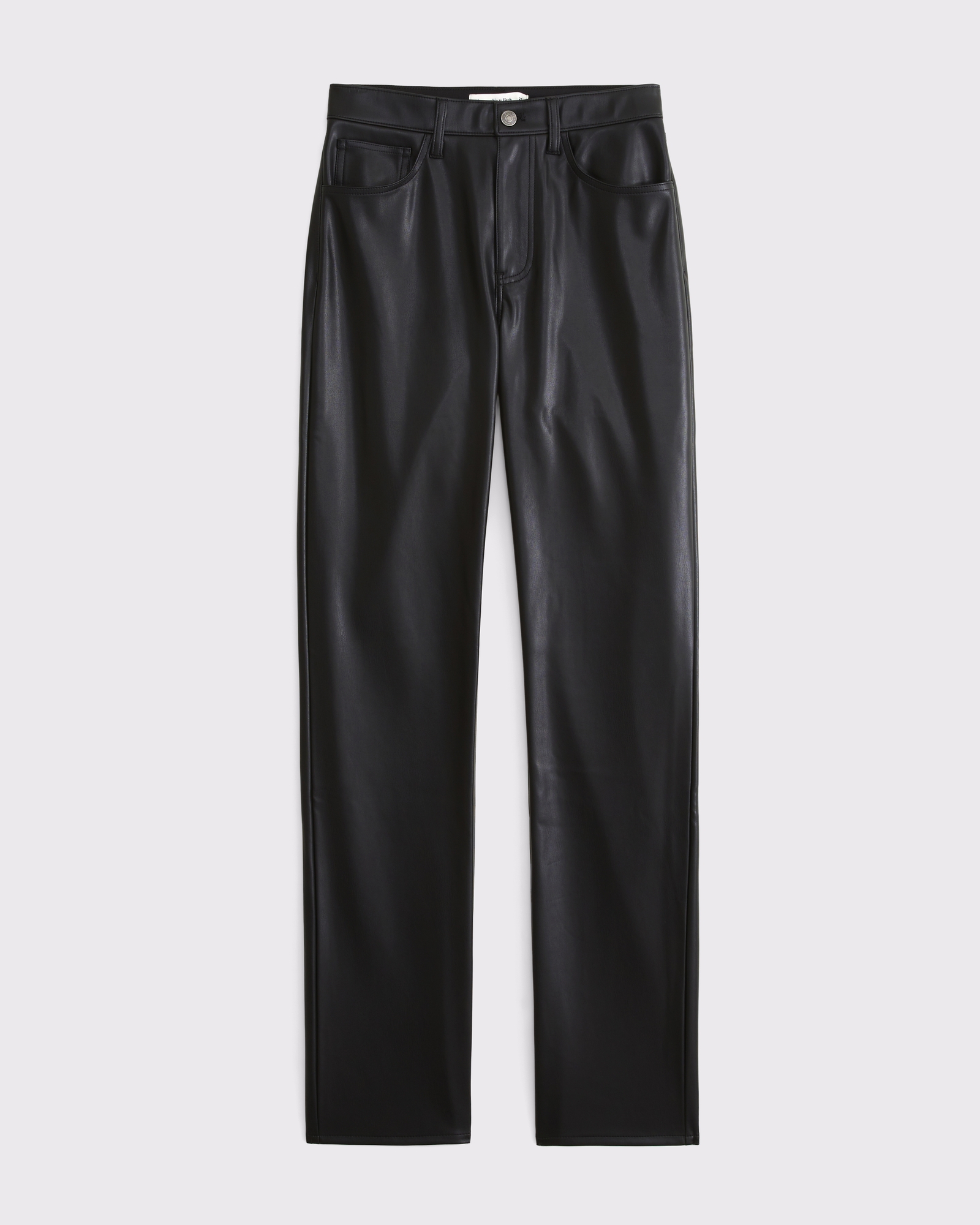 High Rise 90s Straight Vegan Leather Pant
