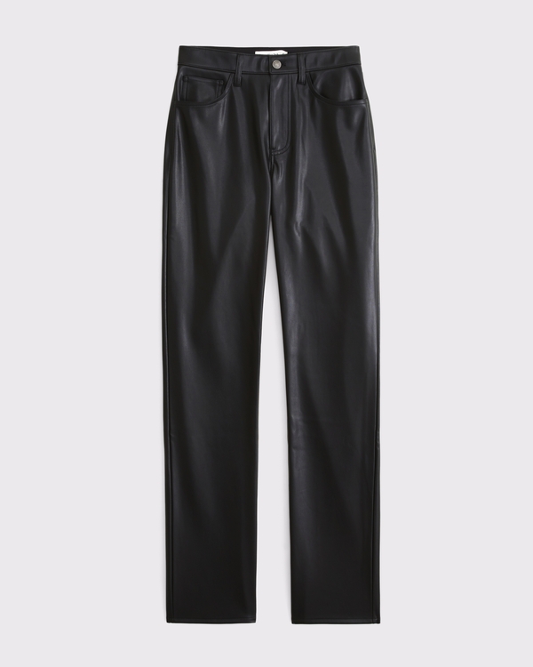 90s‘⭐️エンポリアルマーニ⭐️fAKE leather pants ⭐️sizeL Women's Curve Love High Rise 90s Straight Vegan Leather Pant