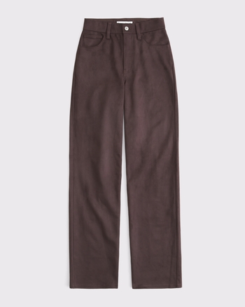 High Rise 90s Relaxed Vegan Suede Pant