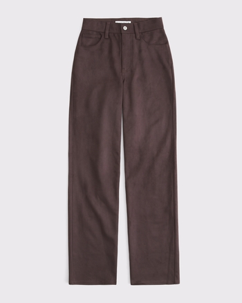 Curve Love High Rise 90s Relaxed Vegan Suede Pant