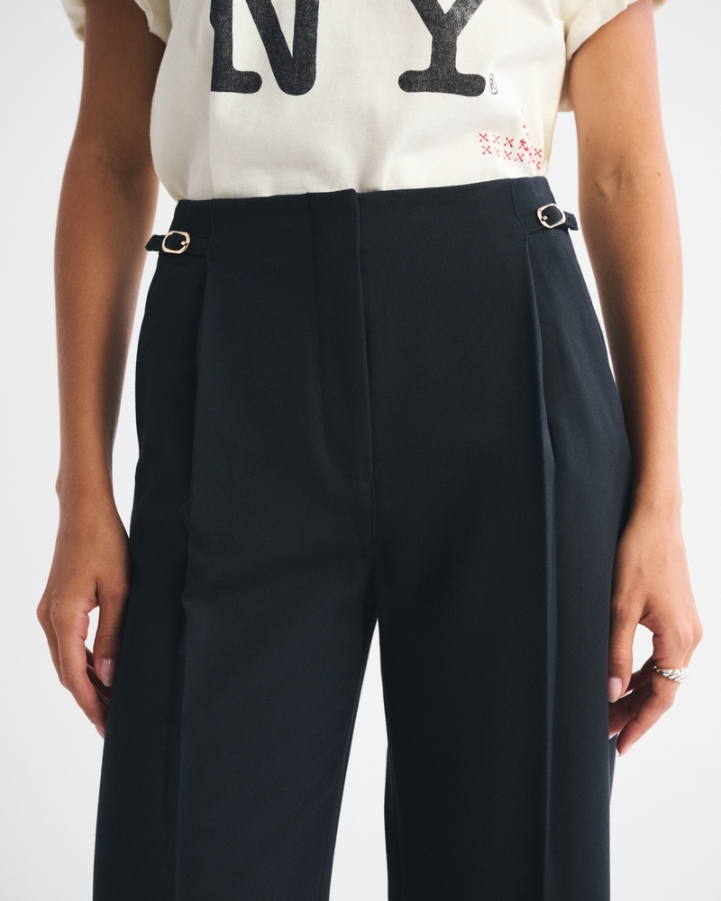 A&F Sloane Tailored Hardware Wide Leg Pant