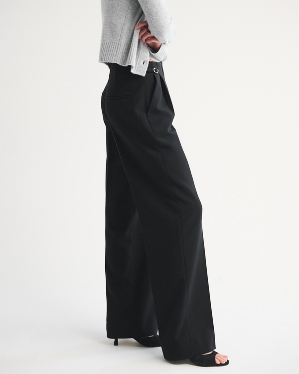A&F Sloane Tailored Hardware Wide Leg Pant