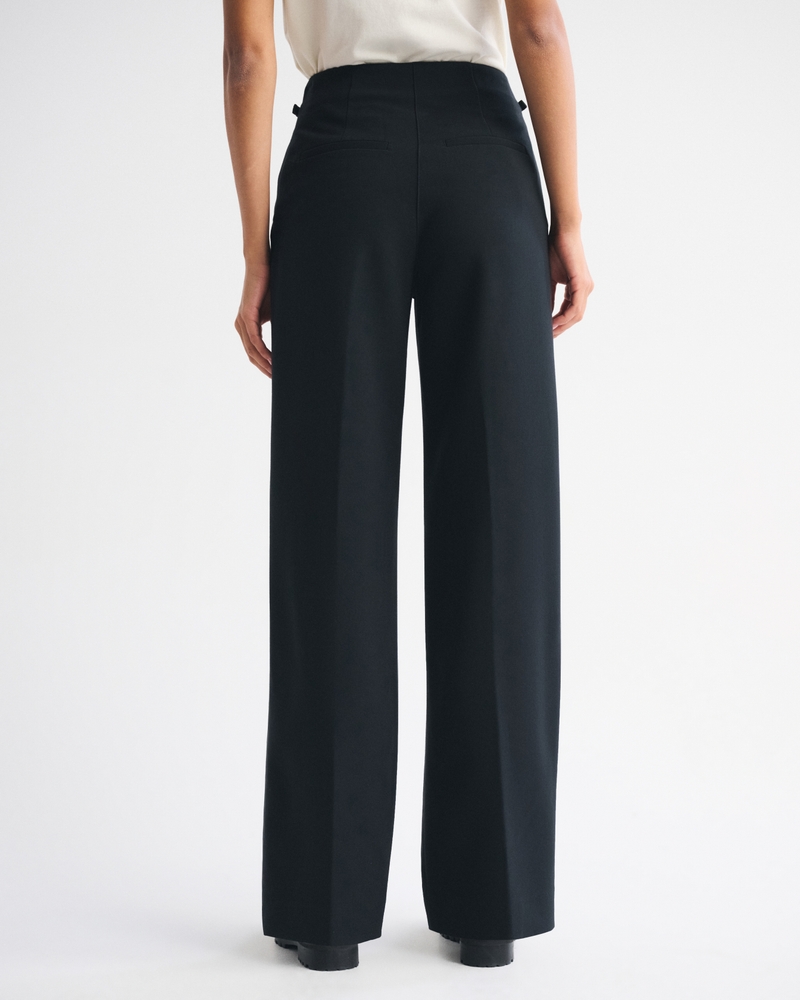 A&F Sloane Tailored Hardware Wide Leg Pant
