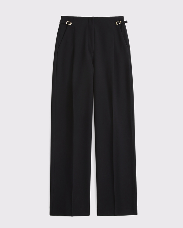 A&F Sloane Tailored Hardware Wide Leg Pant, Black view 1