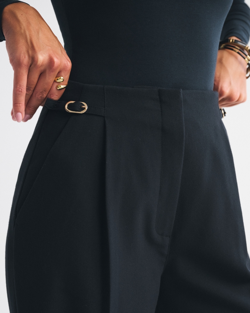 Curve Love A&F Sloane Tailored Hardware Wide Leg Pant